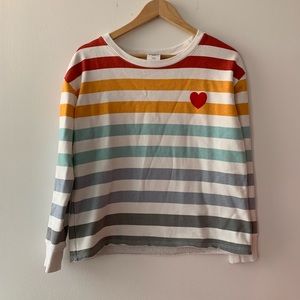 Striped sweatshirt with adorable heart